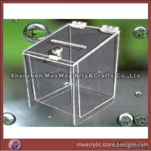 Transparent Acrylic/Perspex Suggestion/Donation Box with Lock